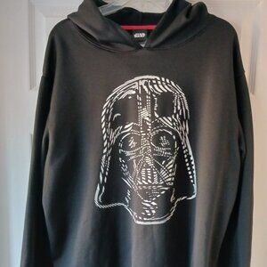 Star Wars Men's Hoodie Black Long Sleeve Graphic Size Large Grunge Y2K
